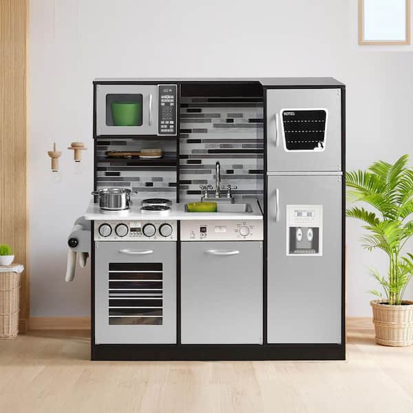 Kids Pretend Play Kitchen Set, Kids Play Kitchen for Kids, Girls, Boys, Toddler, For Ages 4-8 Years in Espresso