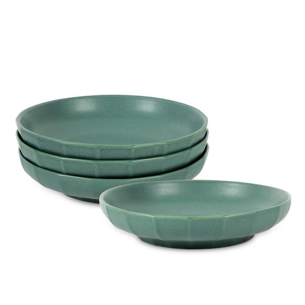 Rio 32 fl. oz. Green Stoneware Pasta Bowls (Set of 4)