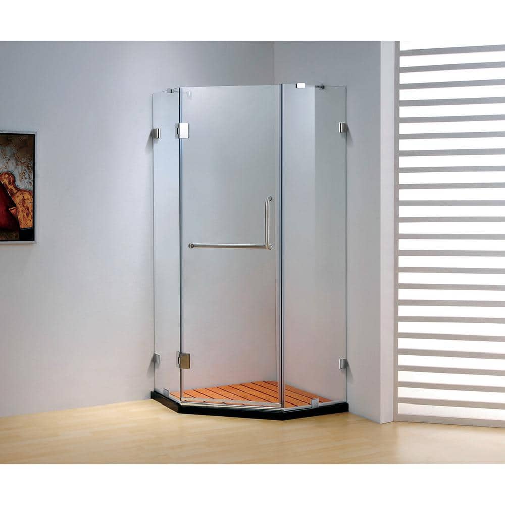 Dreamwerks 39.4 in. x 79 in. Frameless NeoAngle Hinged Shower Door in