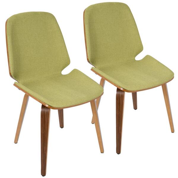 Lumisource Serena Walnut and Green Accent Chair (Set of 2)