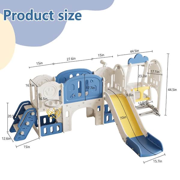 Multicolor 11 in 1 Baby Slide Outdoor Indoor Playground with