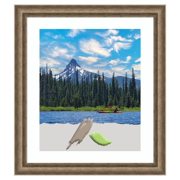 Amanti Art Angled Bronze Wood Picture Frame Opening Size 20x24 in. (Matted To 16x20 in.)