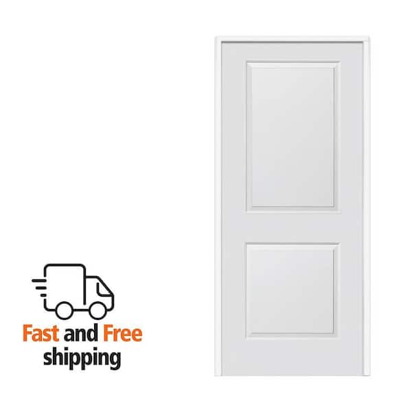 36 in. x 84 in. Smooth Carrara Left-Hand Solid Core Primed Molded Composite Single Prehung Interior Door