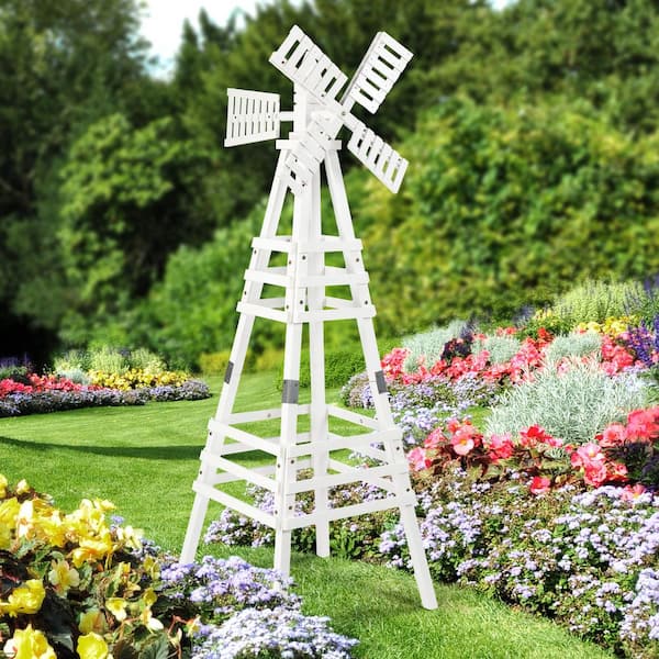 VINGLI Large Wooden Wind Spinner, Outdoor Garden Windmill for Lawn