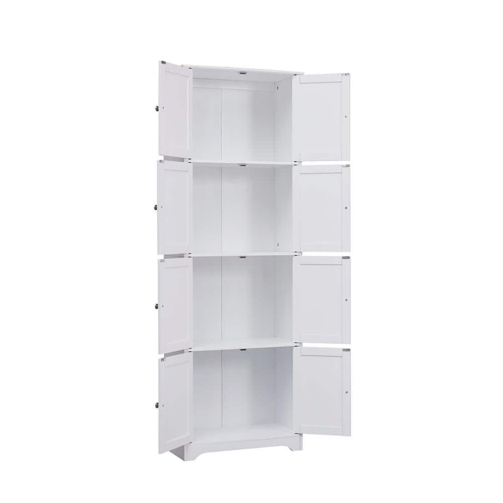 White 68" Tall Office Cabinet with Adjustable Shelving