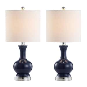 Cox 22 in. Metal/Glass LED Table Lamp, Navy (Set of 2)