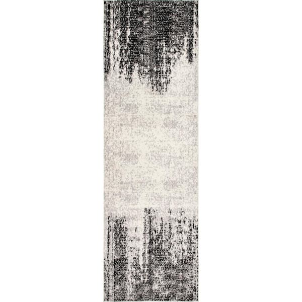 nuLOOM Penelope Faded Tribal Chevrons Gray 2 ft. 8 in. x 8 ft. Runner Rug