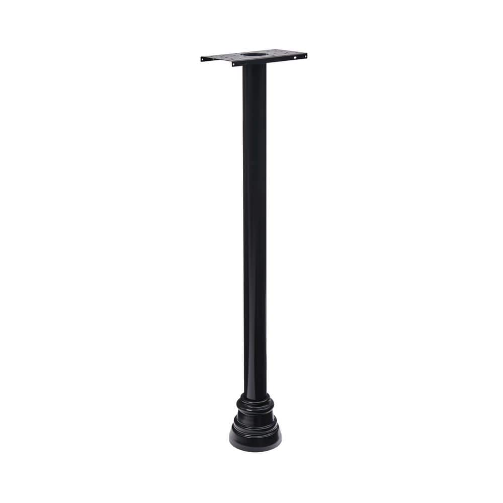 Bristol Black Aluminum Top Mount Mailbox Post