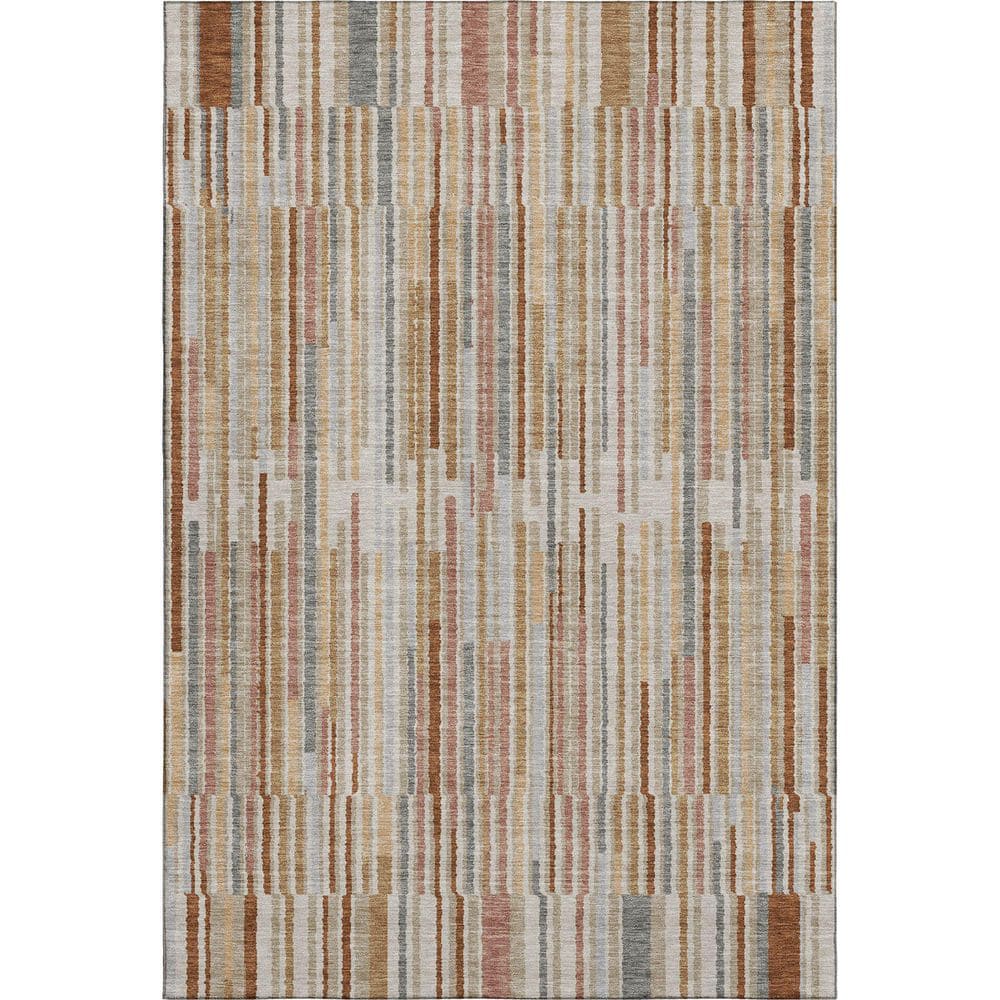 Mayfield Premium Machine Washable Abstract AMF2102 Paprika 3 ft. x 4 ft. Area Rug price history on PriceWatchPro