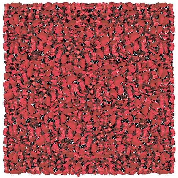 Apollo Tile Red 4 in. x 5 in. Polished and Honed Pebble Glass Mosaic Tile Sample (0.13 sq. ft./Piece)