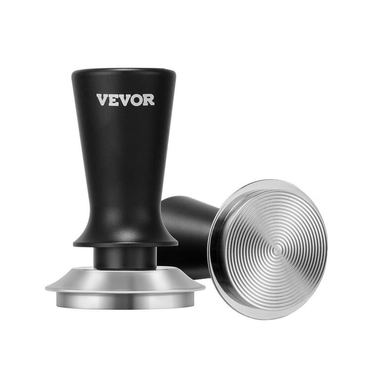 VEVOR Espresso Tamper 58 mm Spring Loaded 30 lbs. 1 Cup Black Espresso Machine Tamper Tool Tamper with Non-Slip Grip