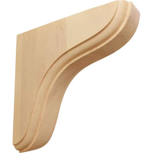Ekena Millwork 1-3/4 in. x 5-1/2 in. x 5-1/2 in. Red Oak Eaton Wood Bracket