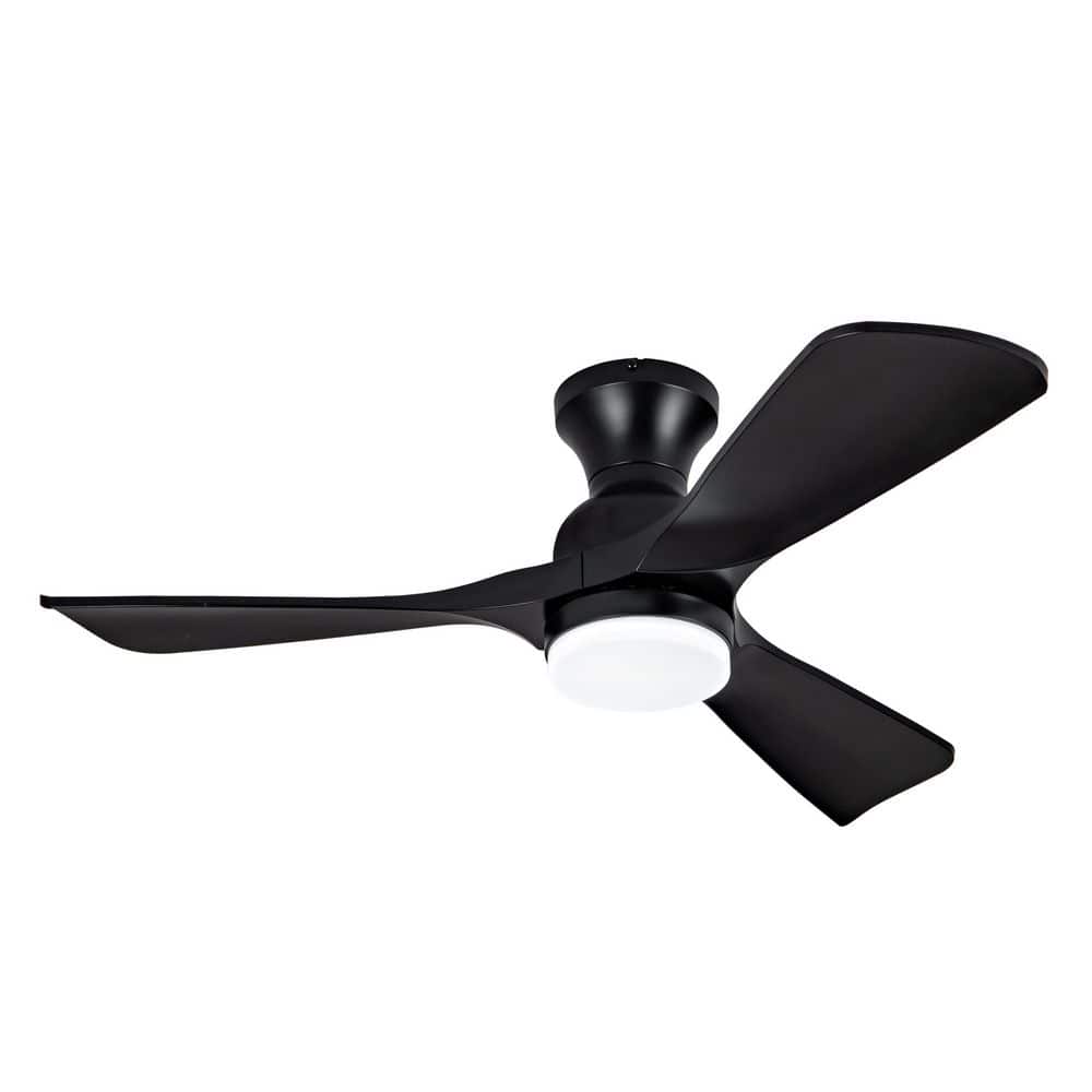 42 in. Smart Black 6-Speed Black Blades 2-Size Flush Mount Standard Ceiling Fan with 3-Color Dimmable LED Light price history on PriceWatchPro