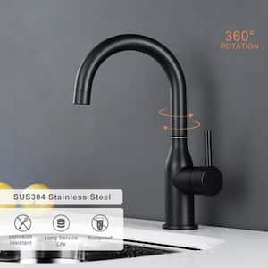 Classic Single Handle Standard Kitchen Faucet in Black