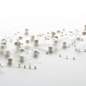 5 ft. Ivory Acrylic Unlit Artificial Christmas Garland with Beads