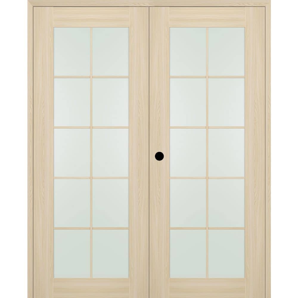 Avon 10 Lite N 60 in. x 96 in. Right Active 10-Lite Frosted Glass Loire Ash Wood Composite Double Prehung French Door price history on PriceWatchPro