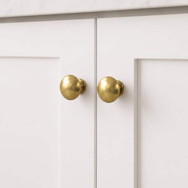 5-Pack Harlan 1-3/16 in. (30mm) Brushed Gold Cabinet Round Knobs