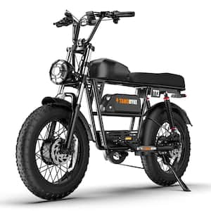 20 in. Aluminum Fat Tire Electric Bike in Gray, Full Suspension