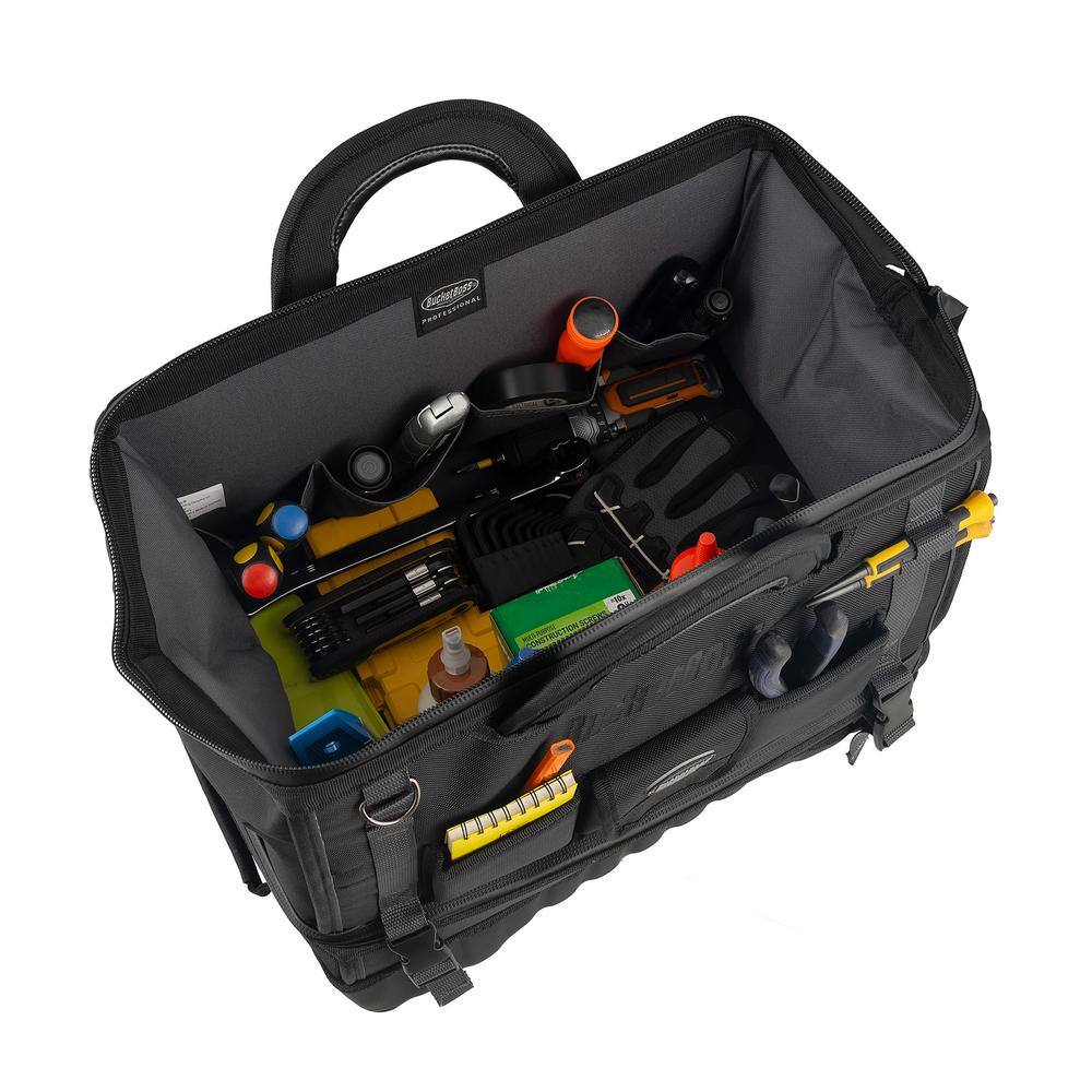 Bucket Boss Black Polyester 18-Inch Double-Wall Tool Bag