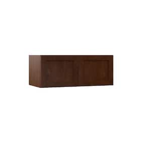 Designer Series Soleste Assembled 30x12x15 in. Deep Wall Bridge Kitchen Cabinet in Spice