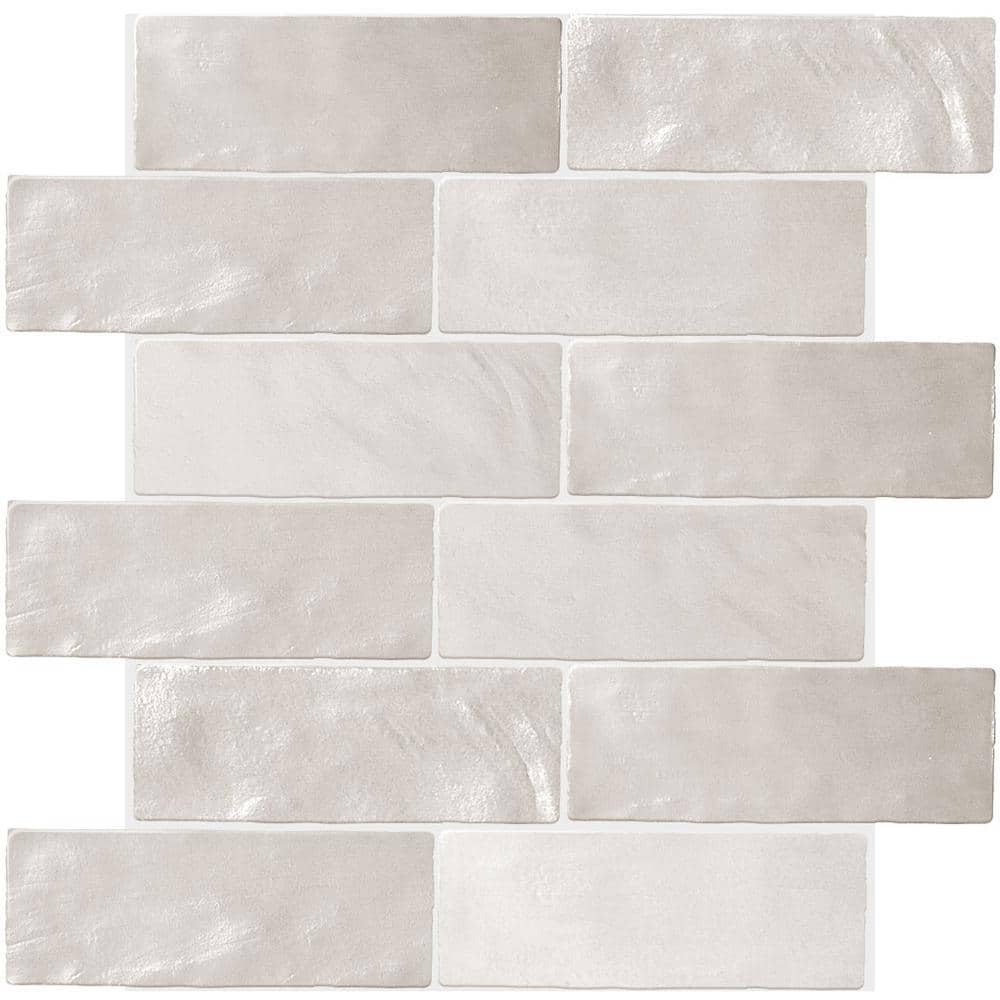 White 2.5 in. x 8 in. Polished Ceramic Subway Mosaic Tile Sample (0.13 sq. ft./Piece) price history on PriceWatchPro