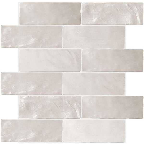 Apollo Tile White 2.5 in. x 8 in. Polished Ceramic Subway Mosaic Tile Sample (0.13 sq. ft./Piece)