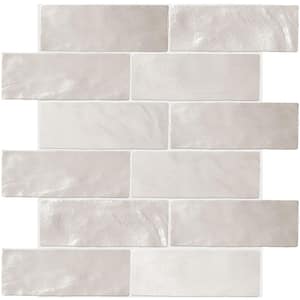 White 2.5 in. x 8 in. Polished and Honed Ceramic Subway Mosaic Tile (5.38 sq. ft./Case)