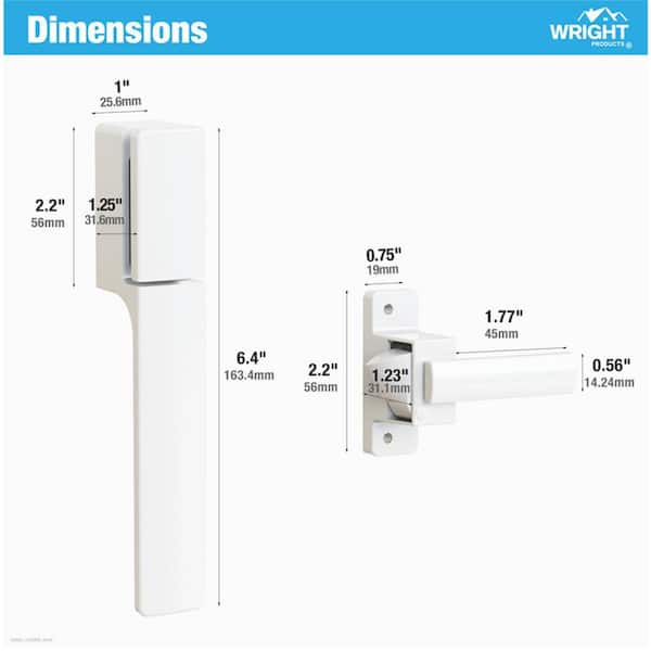 Wright Products Alto Free Hanging Push Button Latch White VF338WH
