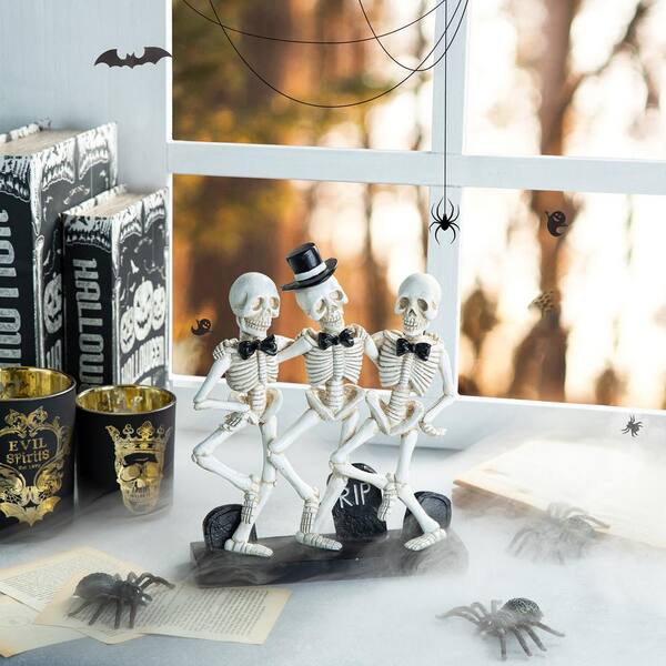 Glitzhome 10.50 in. H Halloween Polyresin Dancing Skeleton