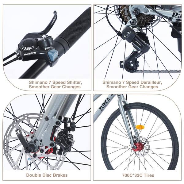 Zeus & Ruta 26 in. Road Bike with 7 Speed Disc Brakes and