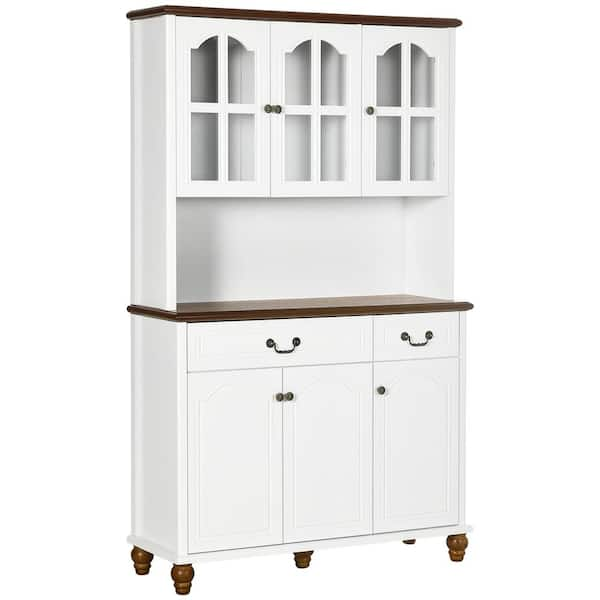 HOMCOM White Wood 23.5 in. Pantry Cabinet with Drawer and Adjustable  Shelves 835-946V80WT - The Home Depot