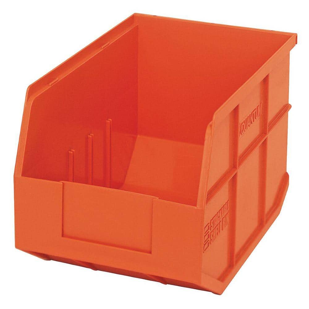 QUANTUM STORAGE SYSTEMS Stackable Shelf 12Qt. Storage Tote in Orange