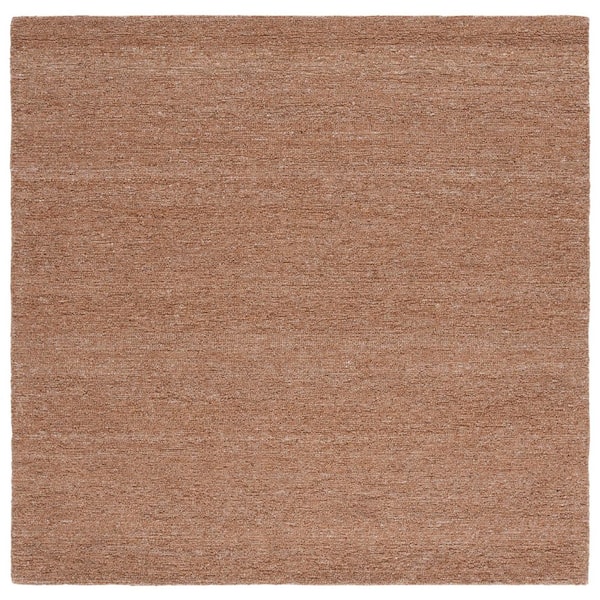 SAFAVIEH Himalaya 6 ft. x 6 ft. Light Brown Solid Modern Square Area ...