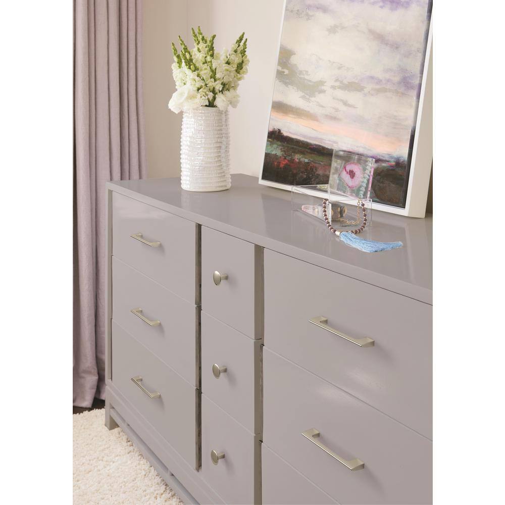 Polished Nickel Modern Cabinet Drawer Pull 5-1/16 inch
