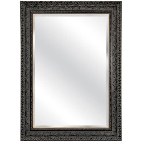Home Decorators Collection Black 31.4 in. W x 43.3 in. H Rectangle Plastic Framed Mirror