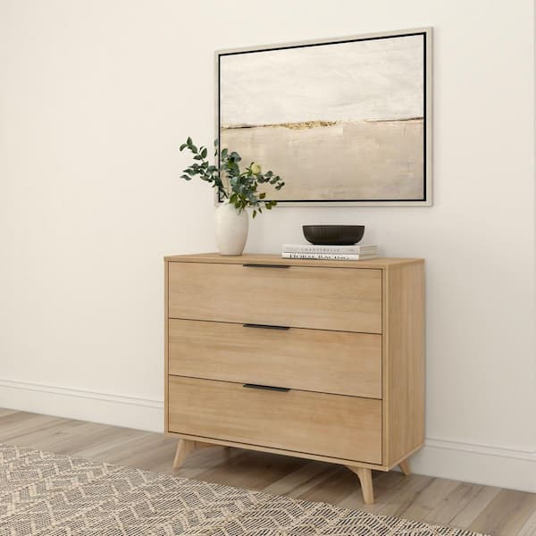 Haven Blonde 3 Drawer 16.75 in. Wide Chest of Drawers Dresser