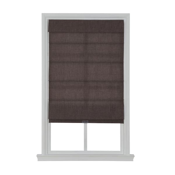 Cordless Light Filtering Fabric Roman Shade 34X64 Coffee