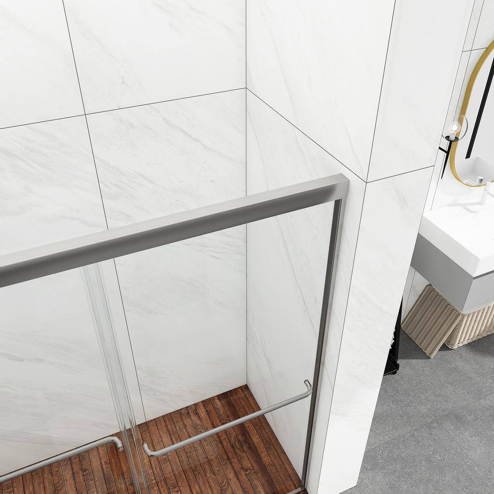 54 in. Chrome Framed Double Sliding Shower Door with Clear Glass