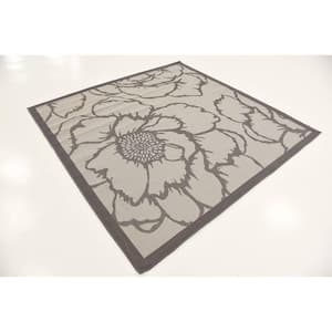 Outdoor Rose Gray 6' 0 x 6' 0 Square Rug