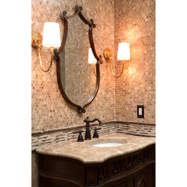 Emperador Blend Bamboo Beige 12 in. x 11.61 in. Honed Marble Floor and Wall Tile (10 sq. ft./Case)
