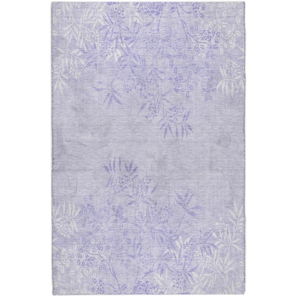 Dream Shag Premium Machine Washable Abstract ADS673 Lilac 5 ft. x 7 ft. 6 in. Area Rug