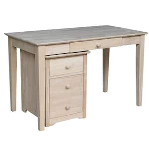 48 in. Rectangular Unfinished 3 Drawer Computer Desk with Built-In Storage