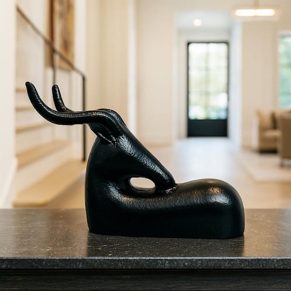 castellousa Black 9 in. x 7 in. x 4 in. Metal Goat Sculpture