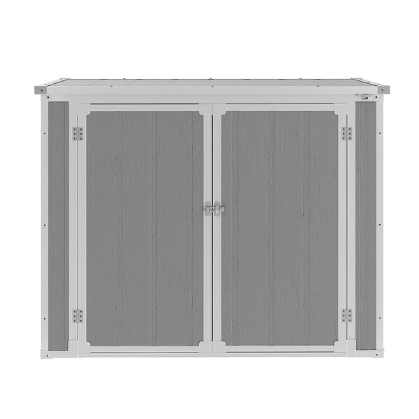 BTMWAY 4.69 ft. W x 2.46 ft. D Plastic Storage Shed Outdoor Storage ...