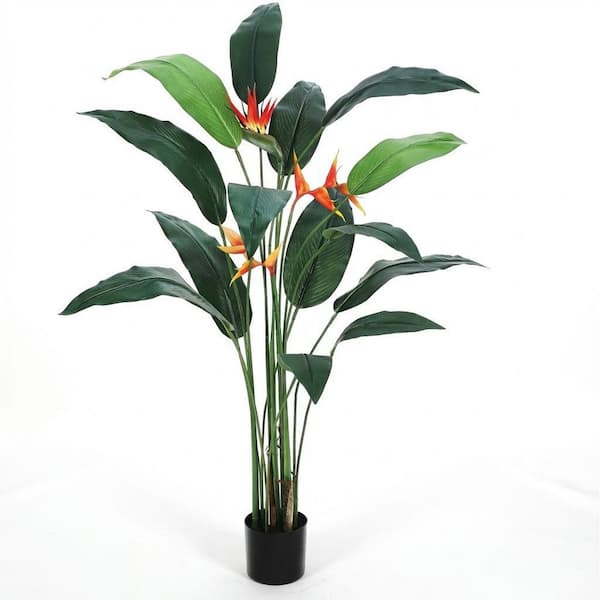 7 ft. Artificial Bird of Paradise Plant with Realistic Flowers – Lifelike Indoor Decor for Living Room, Office & Home