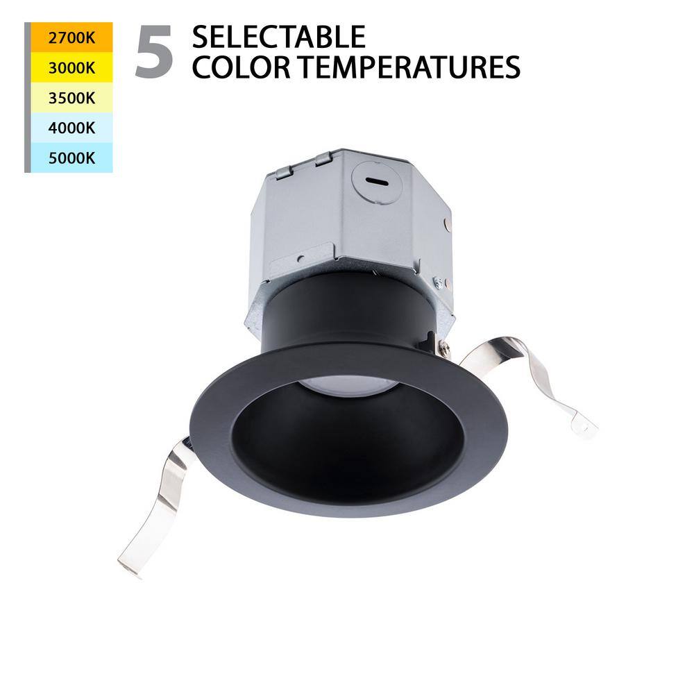 Black Aluminum 4in LED Round Recessed Light Kit