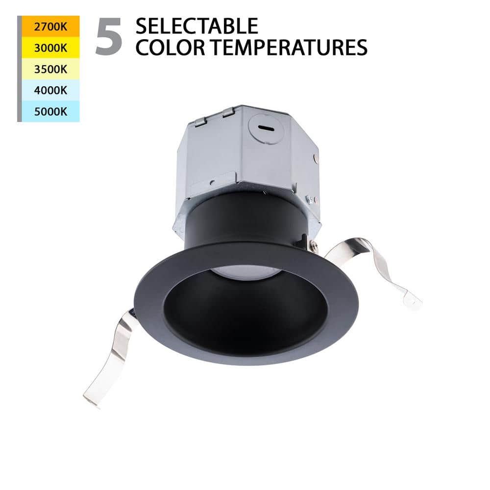 Black Aluminum 4in LED Round Recessed Light Kit
