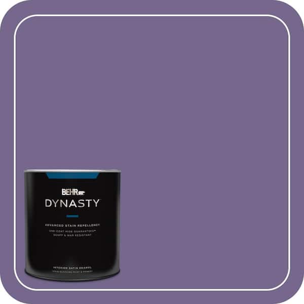 BEHR DYNASTY 1 qt. #MQ5-41 Violet Vixen One-Coat Hide Satin Enamel Interior Stain-Blocking Paint and Primer