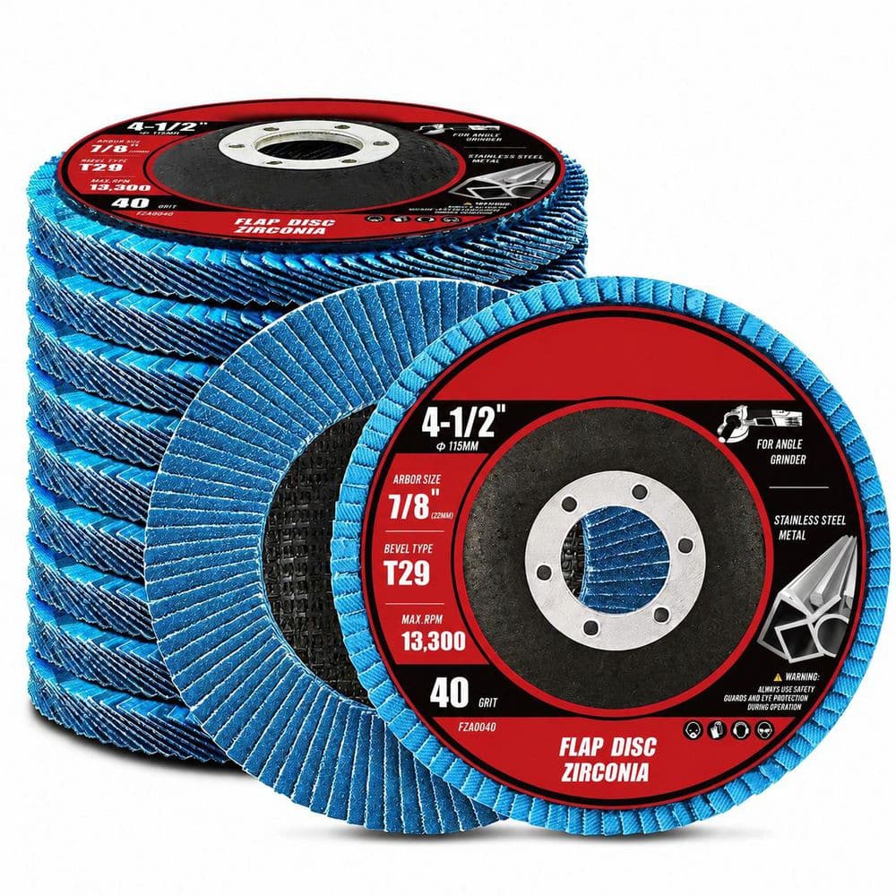 40 Grit Type 29 Zirconia Flap Sanding Disc for Metal Wood Grinding Polishing Rust Removal 4-1/2 x 7/8-Inch 10 Pack price history on PriceWatchPro