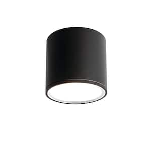 Everly 1-Light Black LED Outdoor Flush Mount Light